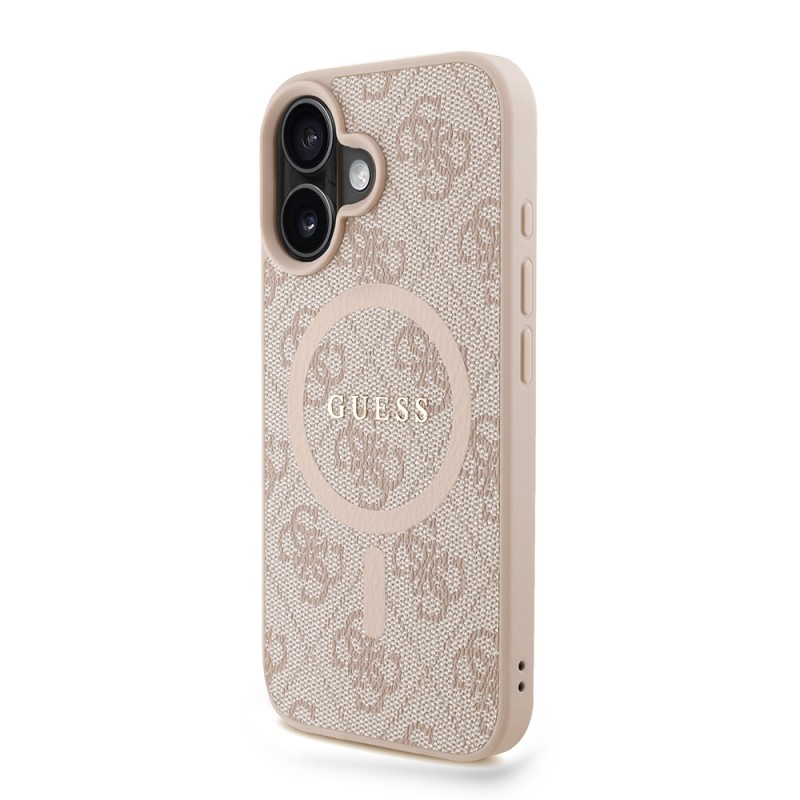 Apple iPhone 16 Plus Kılıf Guess Orjinal Lisanslı M-safe Şarj Özellikli PU Deri Bilek Askı İpli Yazı Logolu Kapak - 12