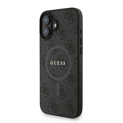 Apple iPhone 16 Plus Kılıf Guess Orjinal Lisanslı M-safe Şarj Özellikli PU Deri Bilek Askı İpli Yazı Logolu Kapak - 20
