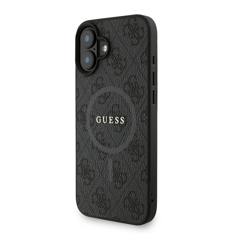 Apple iPhone 16 Plus Kılıf Guess Orjinal Lisanslı M-safe Şarj Özellikli PU Deri Bilek Askı İpli Yazı Logolu Kapak - 20