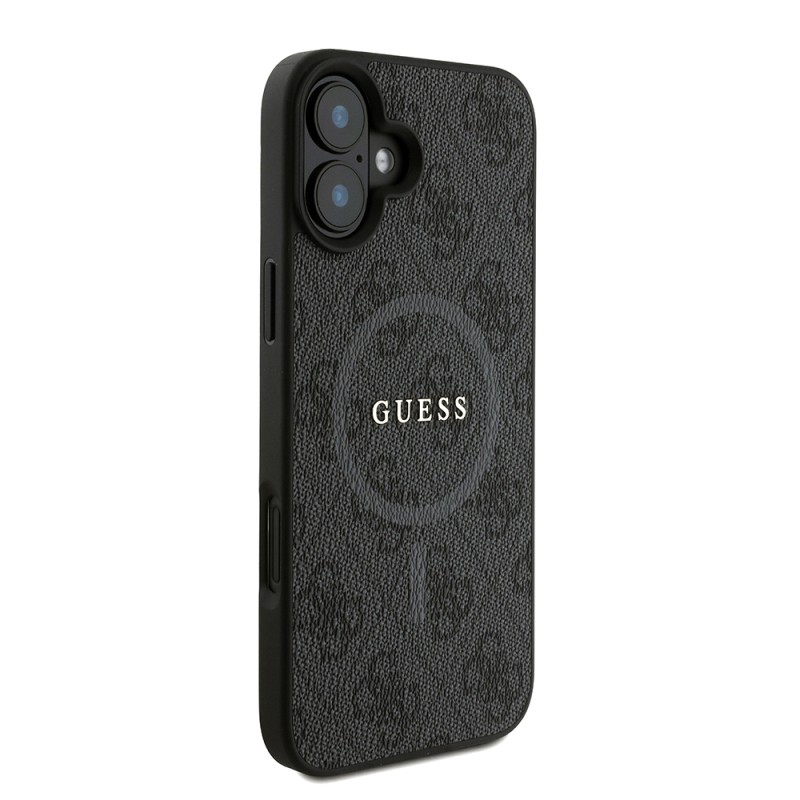 Apple iPhone 16 Plus Kılıf Guess Orjinal Lisanslı M-safe Şarj Özellikli PU Deri Bilek Askı İpli Yazı Logolu Kapak - 21