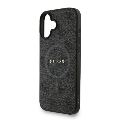 Apple iPhone 16 Plus Kılıf Guess Orjinal Lisanslı M-safe Şarj Özellikli PU Deri Bilek Askı İpli Yazı Logolu Kapak - 23