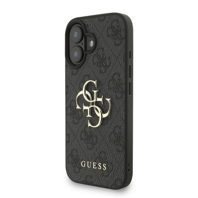 Apple iPhone 16 Plus Kılıf Guess Orjinal Lisanslı PU Deri Bilek Askı İpli Metal Büyük 4G ve Yazı Logolu Kapak - 13