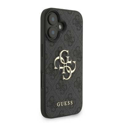Apple iPhone 16 Plus Kılıf Guess Orjinal Lisanslı PU Deri Bilek Askı İpli Metal Büyük 4G ve Yazı Logolu Kapak - 14