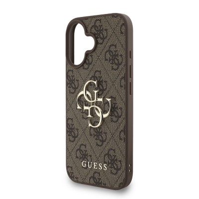 Apple iPhone 16 Plus Kılıf Guess Orjinal Lisanslı PU Deri Bilek Askı İpli Metal Büyük 4G ve Yazı Logolu Kapak - 23