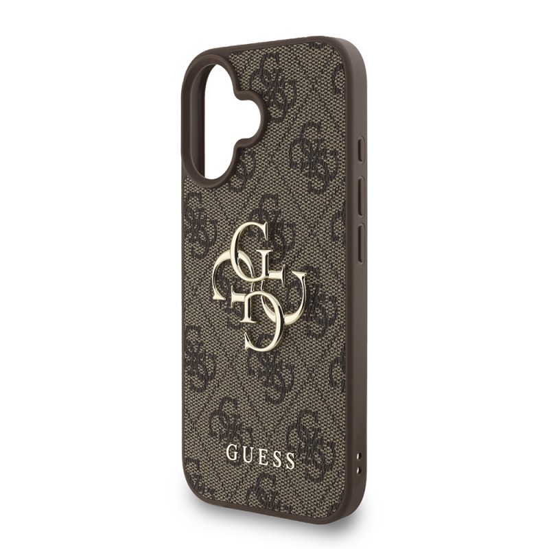 Apple iPhone 16 Plus Kılıf Guess Orjinal Lisanslı PU Deri Bilek Askı İpli Metal Büyük 4G ve Yazı Logolu Kapak - 23