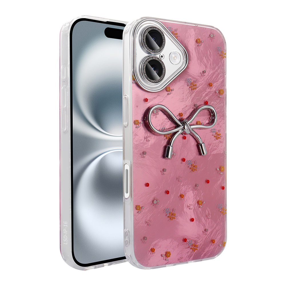 iPhone 16 Plus Kılıf Kamera Korumalı Figürlü NXXA Ponti Silikon Kapak - Açık Pembe