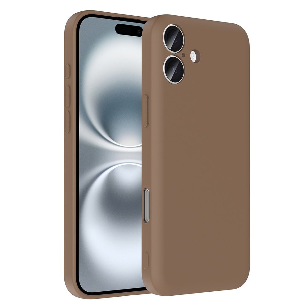 iPhone 16 Plus Kılıf Kamera Korumalı Kartlık Hazneli NXXA Vitra Kapak - Kahverengi