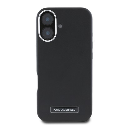 Apple iPhone 16 Plus Kılıf Karl Lagerfeld Orjinal Lisanslı M-safe Şarj Özellikli Metal Kamera ve Buton Tasarımlı Plaka Logolu PU Deri Kapak - 4