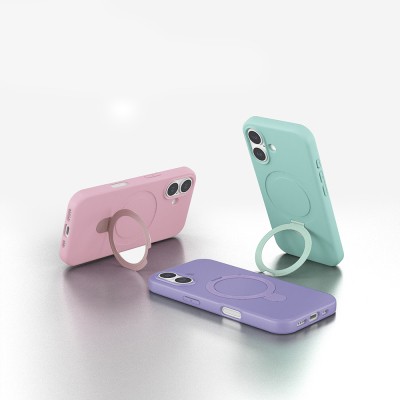 Apple iPhone 16 Plus Kılıf M-safe Şarj Özellikli Standlı Zore Samara Kapak - 11
