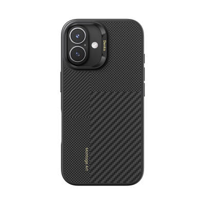 Apple iPhone 16 Plus Kılıf M-safe Şarj Özellikli Karbon Fiber Benks Montage Hybrid ArmorPro Kevlar Kapak - Benks