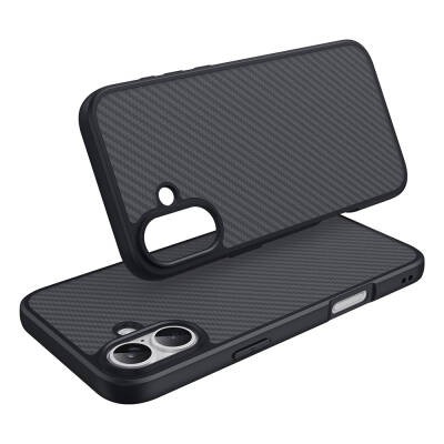 Apple iPhone 16 Plus Kılıf M-safe Şarj Özellikli Karbon Fiber Tasarımlı Zore Elnino Kapak - 4