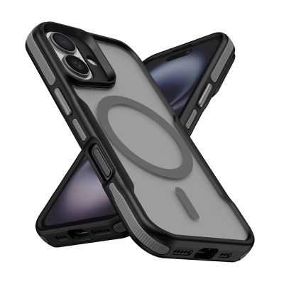 Apple iPhone 16 Plus Kılıf M-safe Şarj Özellikli Renkli Kenar Airbag Şeritli Zore Lamer Kapak - Zore