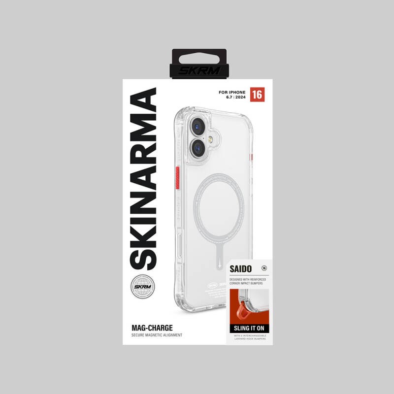 Apple iPhone 16 Plus Kılıf M-safe Şarj Özellikli Şeffaf Airbag Tasarımlı Skinarma Saido Kapak - 5