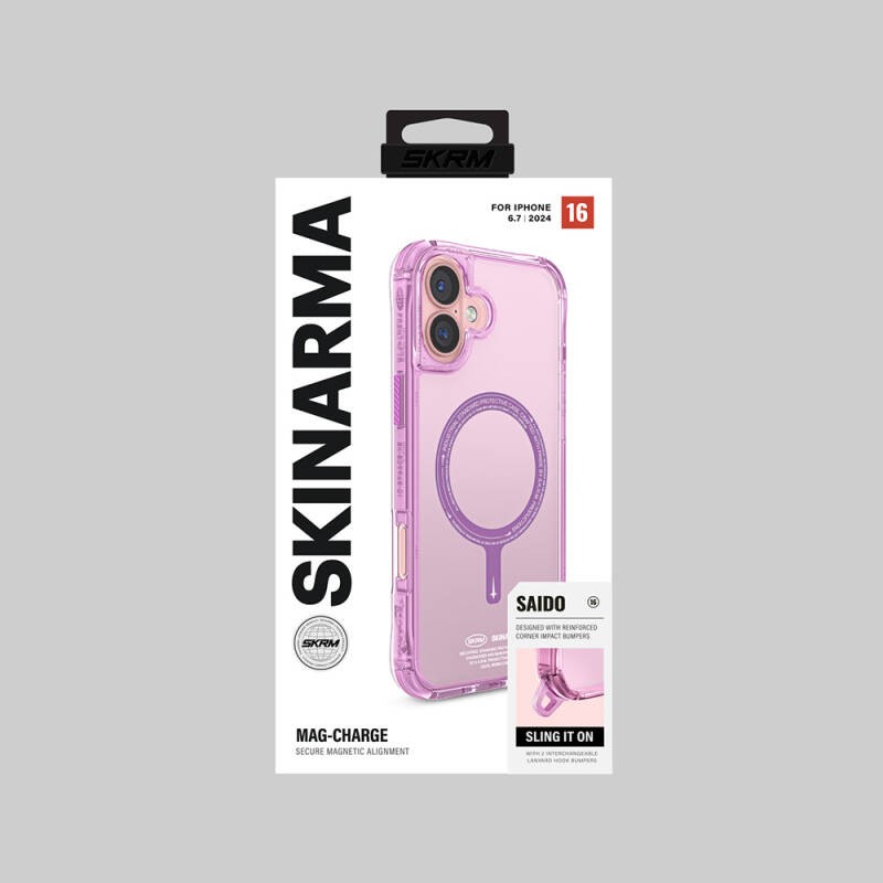 Apple iPhone 16 Plus Kılıf M-safe Şarj Özellikli Şeffaf Airbag Tasarımlı Skinarma Saido Kapak - 10
