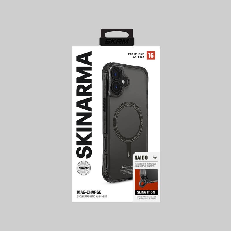 Apple iPhone 16 Plus Kılıf M-safe Şarj Özellikli Şeffaf Airbag Tasarımlı Skinarma Saido Kapak - 15