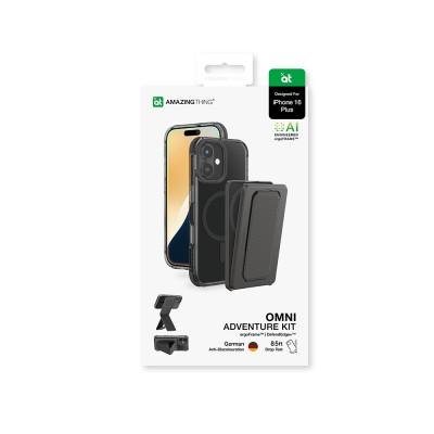 Apple iPhone 16 Plus Kılıf M-safe Şarj Özellikli Standlı Set Amazingthing Omni Adventure Serisi Kapak - 16