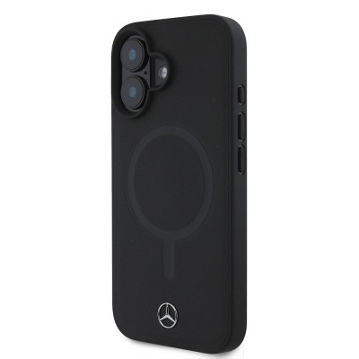 Apple iPhone 16 Plus Kılıf Mercedes Benz M-safe Şarj Özellikli Yumuşak Deri Orjinal Lisanslı Kapak - 3