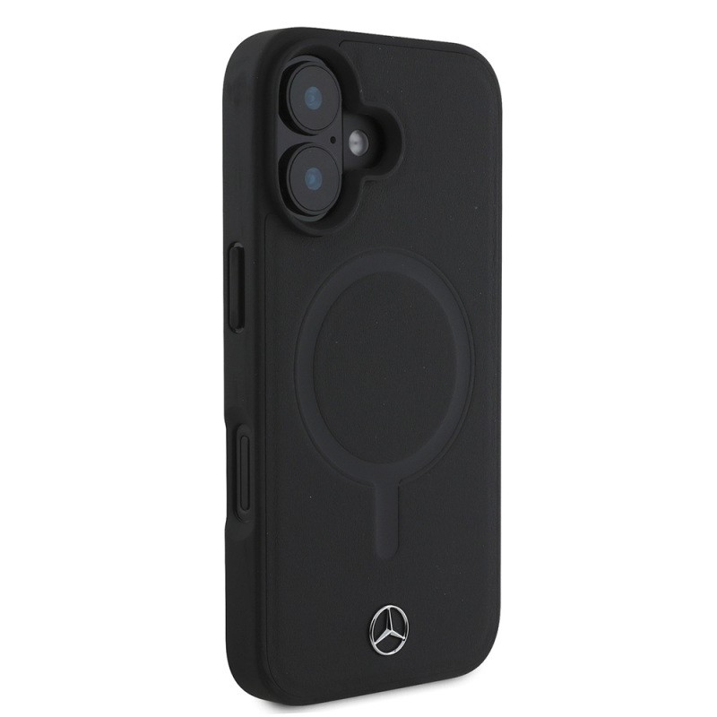 Apple iPhone 16 Plus Kılıf Mercedes Benz M-safe Şarj Özellikli Yumuşak Deri Orjinal Lisanslı Kapak - 5