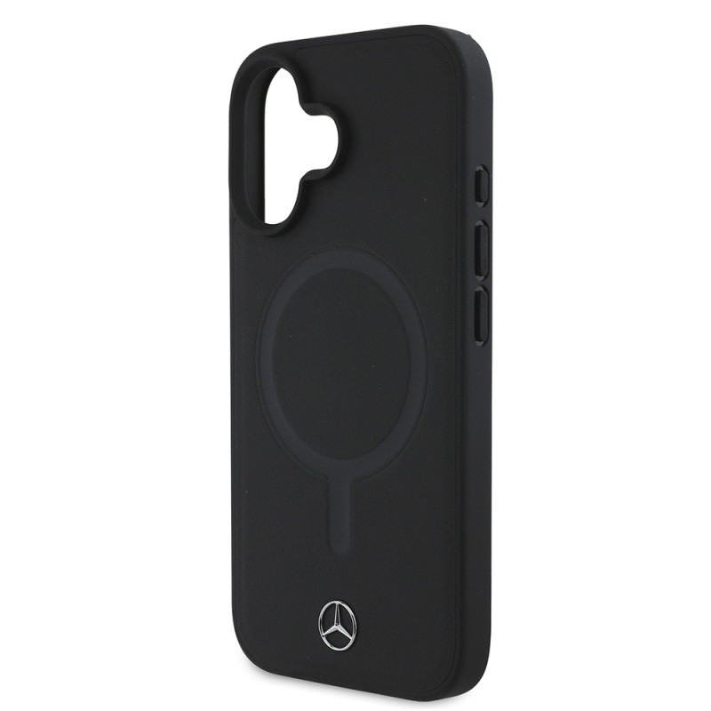 Apple iPhone 16 Plus Kılıf Mercedes Benz M-safe Şarj Özellikli Yumuşak Deri Orjinal Lisanslı Kapak - 7