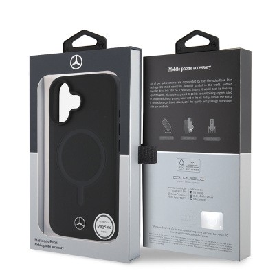 Apple iPhone 16 Plus Kılıf Mercedes Benz M-safe Şarj Özellikli Yumuşak Deri Orjinal Lisanslı Kapak - 9