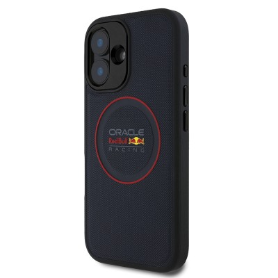 Apple iPhone 16 Plus Kılıf Redbull Orjinal Lisanslı M-safe Şarj Özellikli Kırmızı Halka ve Logo Kabartmalı PU Deri Kapak - 3