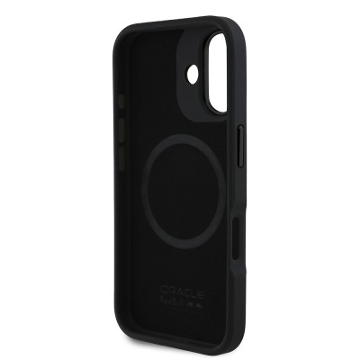 Apple iPhone 16 Plus Kılıf Redbull Orjinal Lisanslı M-safe Şarj Özellikli Kırmızı Halka ve Logo Kabartmalı PU Deri Kapak - 6