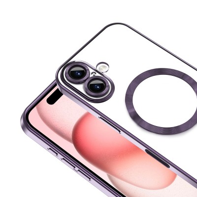 Apple iPhone 16 Plus Magsafe Wireless Charging Feature Case Camera Protected Zore Demre Cover - 34