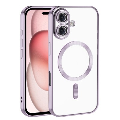 Apple iPhone 16 Plus Magsafe Wireless Charging Feature Case Camera Protected Zore Demre Cover Lila
