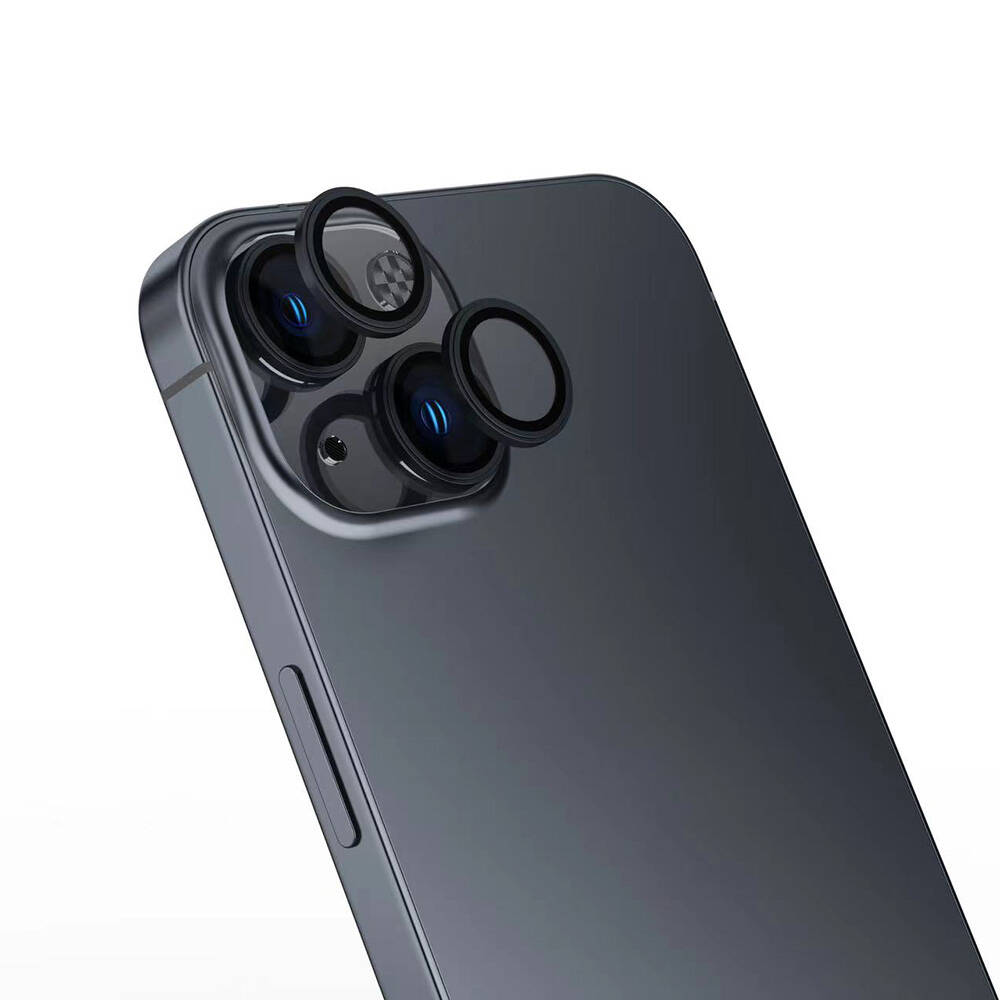 Apple iPhone 16 Plus Zore Safir CL-15 Parmak İzi Bırakmayan Anti-Reflective Kamera Lens Koruyucu - Siyah