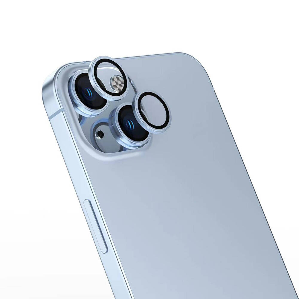 Apple iPhone 16 Plus Zore Safir CL-15 Parmak İzi Bırakmayan Anti-Reflective Kamera Lens Koruyucu - Mavi