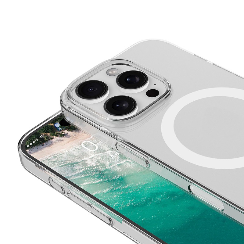 Apple iPhone 16 Pro Camera Protected M-Safe Charging Transparent Zore London Hard PC Case - 4