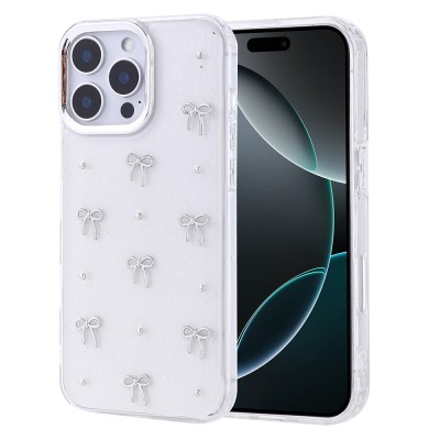 Apple iPhone 16 Pro Case Airbag Design Glitter Transparent Zore Kutup Cover - 3