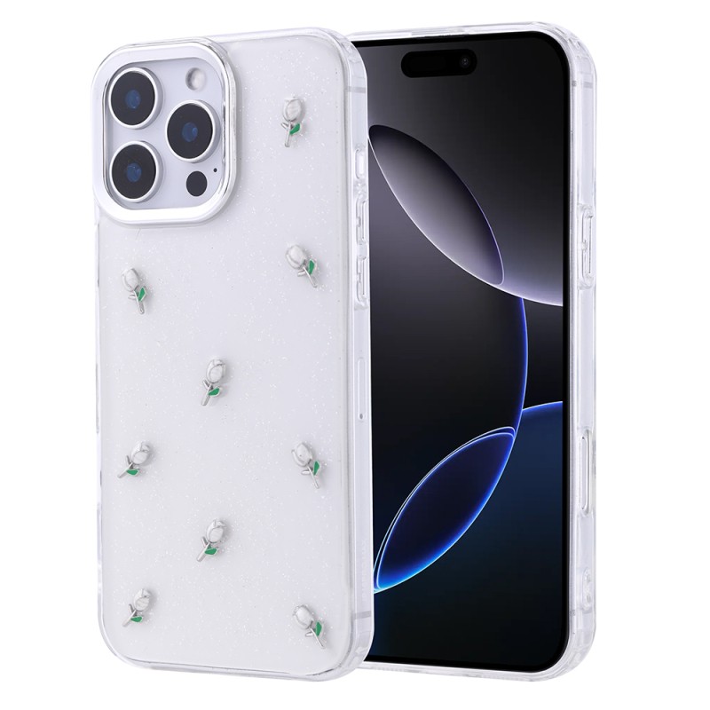 Apple iPhone 16 Pro Case Airbag Design Glitter Transparent Zore Kutup Cover - 4