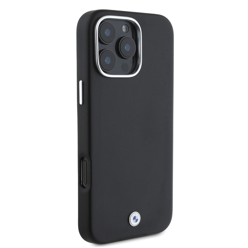 Apple iPhone 16 Pro Case BMW Original Licensed Magsafe Charging Featured Metal Logo Full Cover Leather Cover  - 14