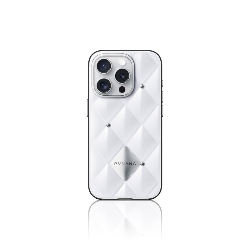 Apple iPhone 16 Pro Case Bright Rear Surface Buffening Design Kapitone Pynana Metal Diamond Series Cover - 2