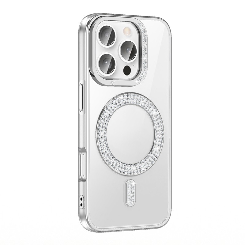 Apple iPhone 16 Pro Case Diamond Stone Design Magsafe Charging Zore Karetta Silicone Cover - 1