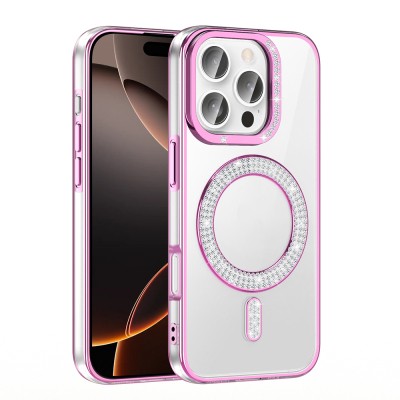 Apple iPhone 16 Pro Case Diamond Stone Design Magsafe Charging Zore Karetta Silicone Cover - 12