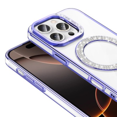 Apple iPhone 16 Pro Case Diamond Stone Design Magsafe Charging Zore Karetta Silicone Cover - 15