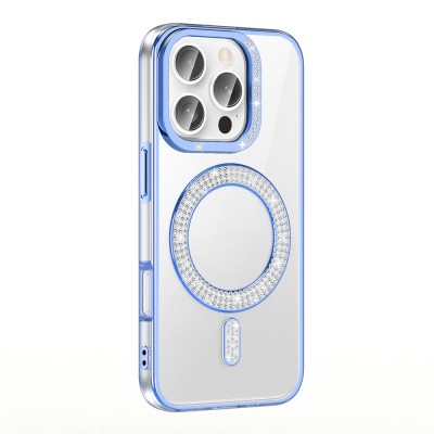 Apple iPhone 16 Pro Case Diamond Stone Design Magsafe Charging Zore Karetta Silicone Cover - 6