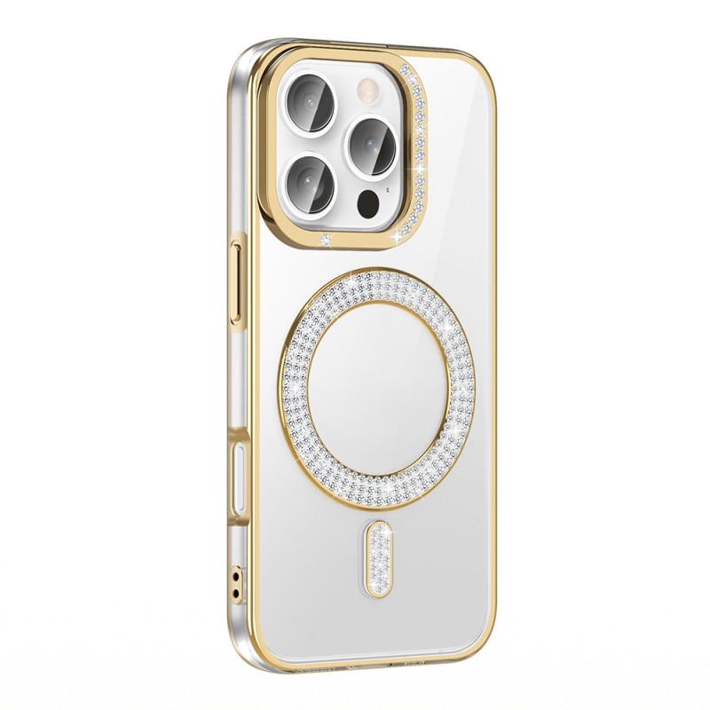 Apple iPhone 16 Pro Case Diamond Stone Design Magsafe Charging Zore Karetta Silicone Cover - 3