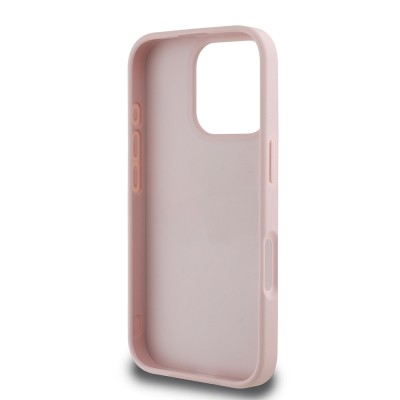Apple iPhone 16 Pro Case Guess Original Licensed Feature and Rose Printed Large Metal Logo Design Cover  - 22