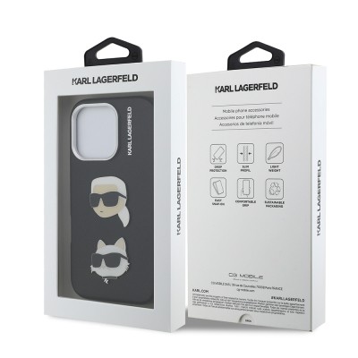 Apple iPhone 16 Pro Case Karl Lagerfeld Original Licensed K&C Heads Pin Cover - 17