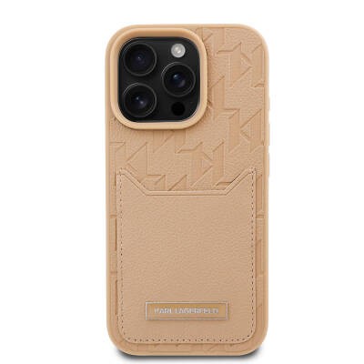 Apple iPhone 16 Pro Case Karl Lagerfeld Original Licensed KL Patterned Card Holder Monogram Cover  - 2