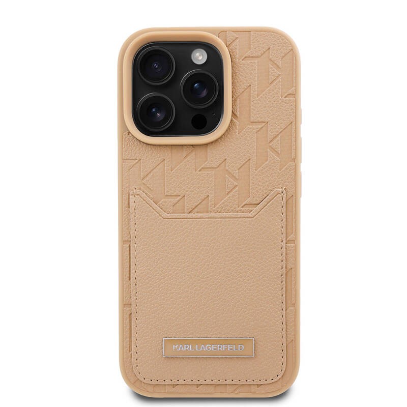 Apple iPhone 16 Pro Case Karl Lagerfeld Original Licensed KL Patterned Card Holder Monogram Cover  - 2