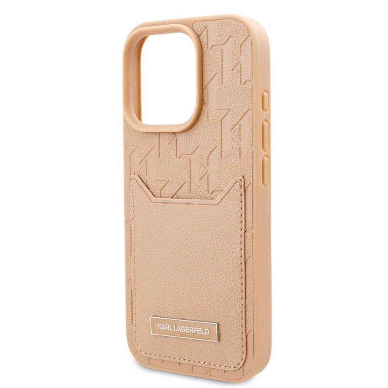 Apple iPhone 16 Pro Case Karl Lagerfeld Original Licensed KL Patterned Card Holder Monogram Cover  - 6