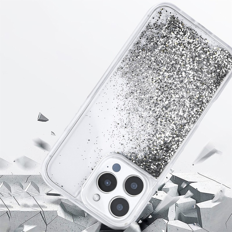 Apple iPhone 16 Pro Case Liquid Silvery Transparent Back Surface Zore Keto Silicone Cover - 9