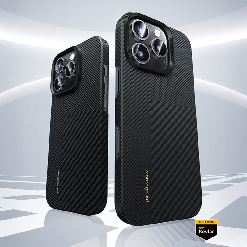 Apple iPhone 16 Pro Case M-safe Charging Carbon Fiber Metal Camera Frame Benks Montage ArmorAir Kevlar Cover - 6