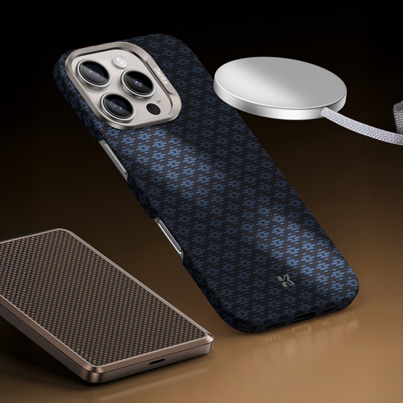 Apple iPhone 16 Pro Case M-Safe Charging Feature Benks ArmorAir ArmorGrid Series Kevlar Cover - 11