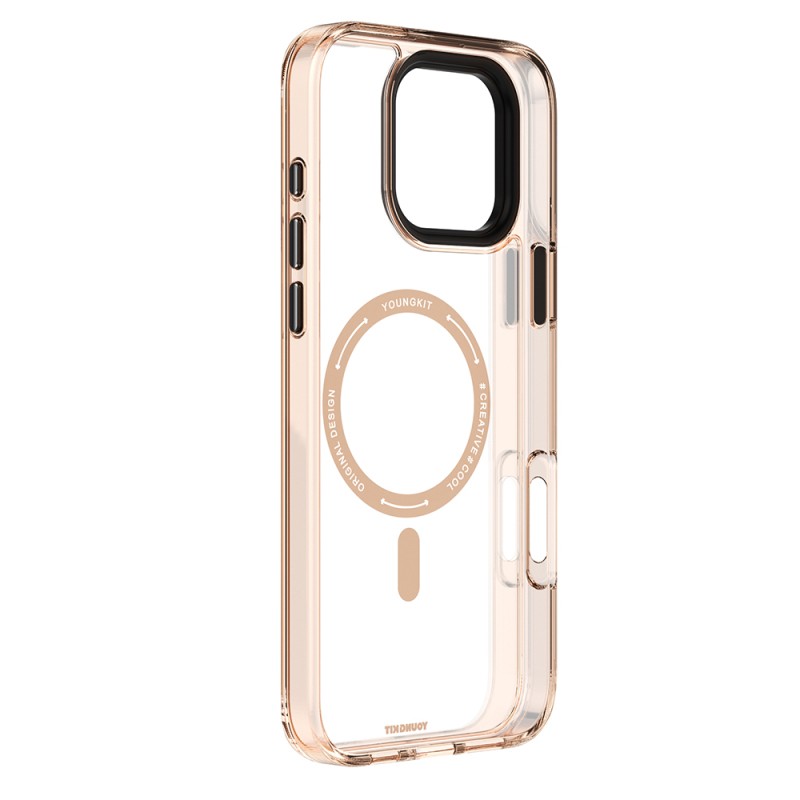 Apple iPhone 16 Pro Case M-safe Charging Feature Glass Back Surface TPU Youngkit Gemstone Clear Series Cover - 6
