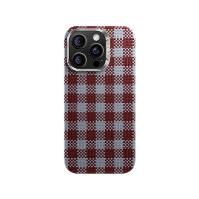 Apple iPhone 16 Pro Case M-safe Charging Feature Plaid Design Benks ArmorVichy Kevlar Cover - 3